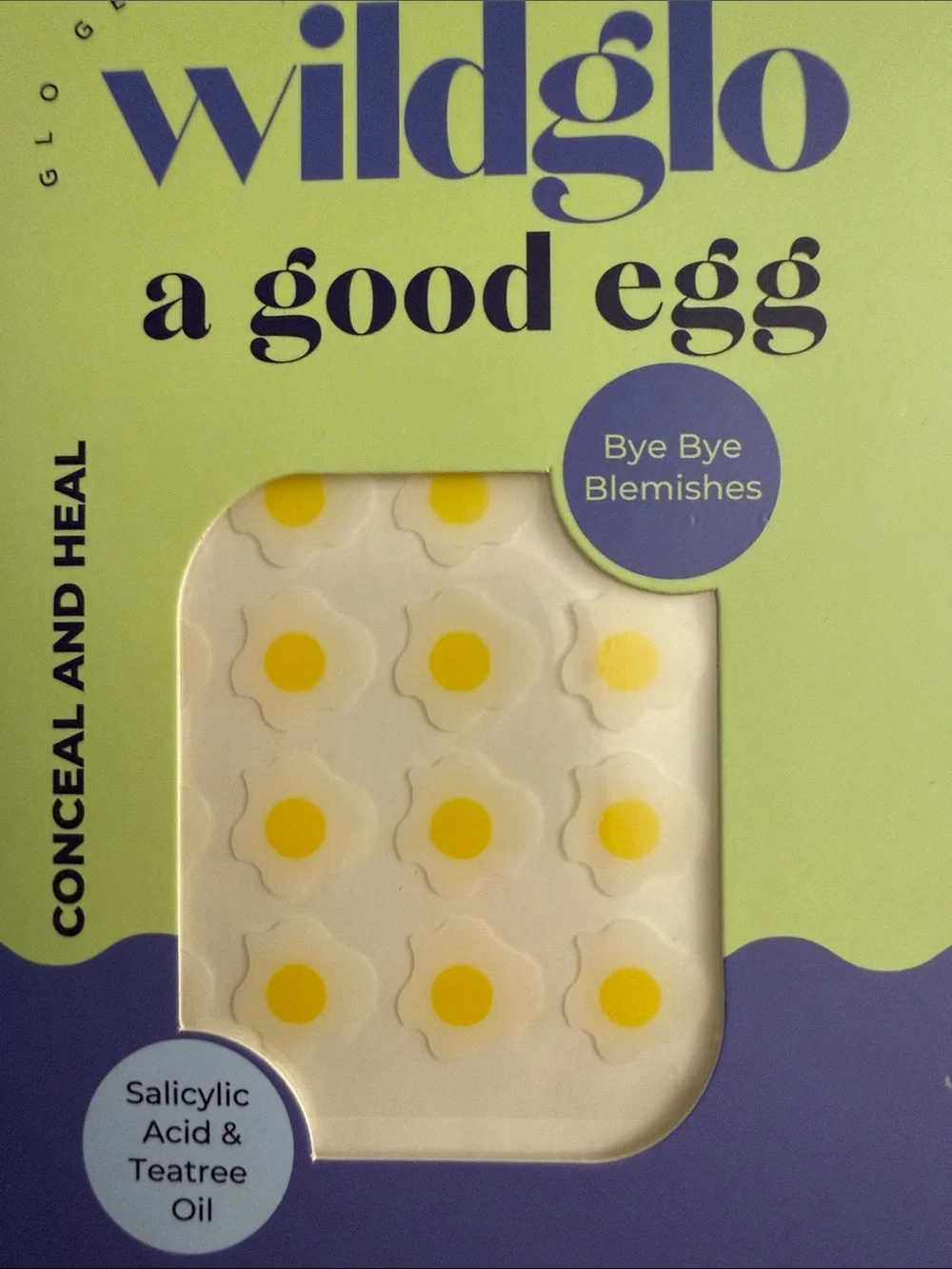 Wildglo A Good Egg Hydrocolloid Pimple Patch - White & Yellow
